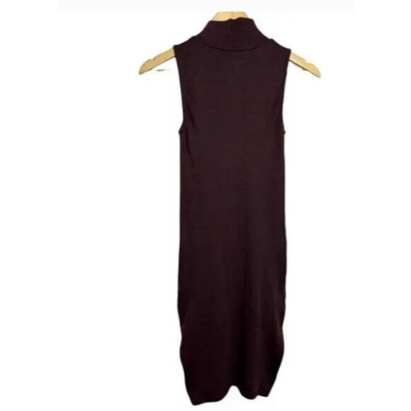 TNA Sleeveless Turtleneck Dress S Burgundy Cotton/Polyester Size XXS - Picture 2 of 7
